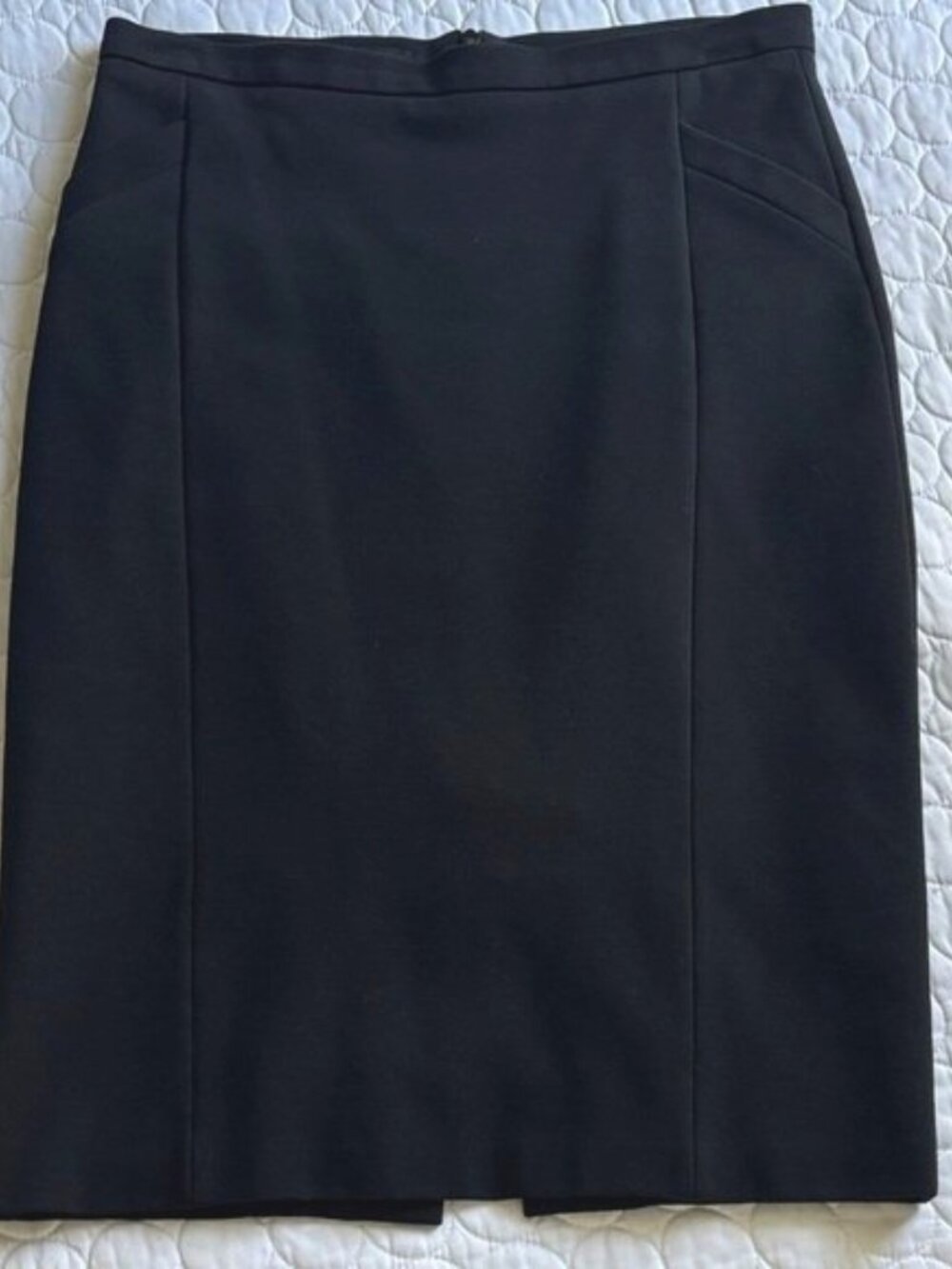Teenflo (Judith & Charles) BLACK Stretch Knit 4-Season Pencil Skirt sz 2 4